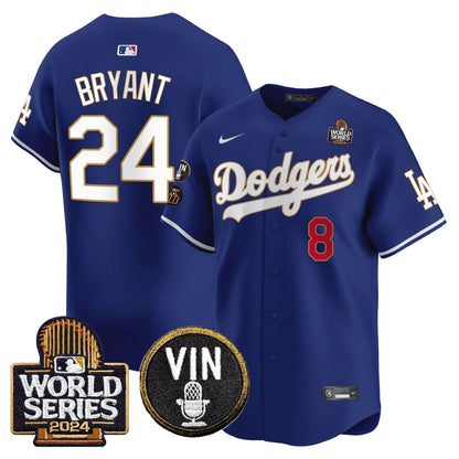 Dodgers 2024 World Series Gold Trim Vapor Premier Limited Jersey V2 - Stitched