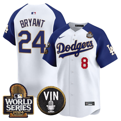 Dodgers 2024 World Series Gold Trim Vapor Premier Limited Jersey V2 - Stitched