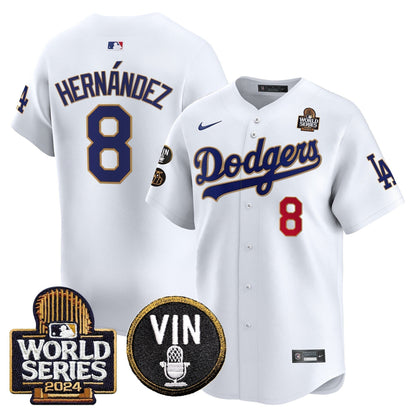 Dodgers 2024 World Series Gold Trim Vapor Premier Limited Jersey V2 - Stitched