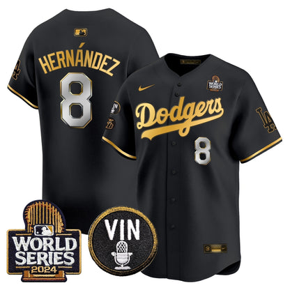 Dodgers 2024 World Series Gold Trim Vapor Premier Limited Jersey V2 - Stitched