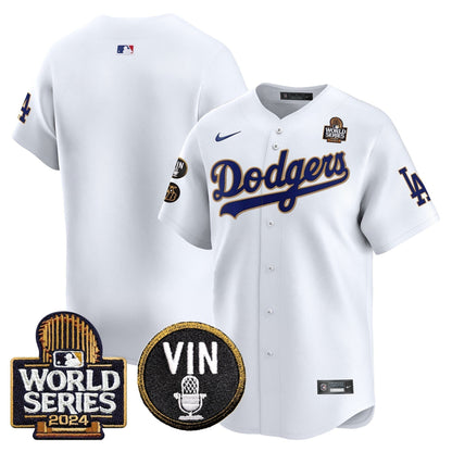 Dodgers 2024 World Series Gold Trim Vapor Premier Limited Jersey V2 - Stitched