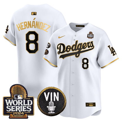 Dodgers 2024 World Series Gold Trim Vapor Premier Limited Jersey V2 - Stitched