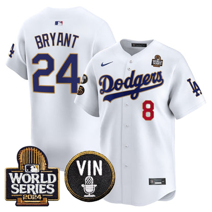 Dodgers 2024 World Series Gold Trim Vapor Premier Limited Jersey V2 - Stitched