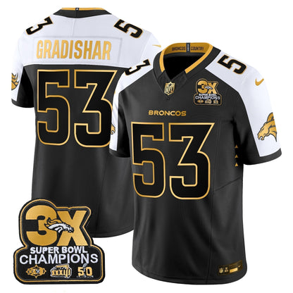 DEN 3-Time Champions Patch Gold Vapor Limited Jersey - Stitched