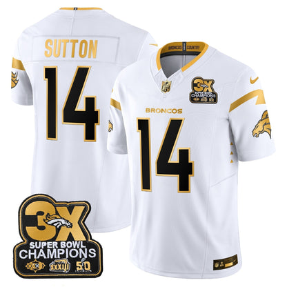 DEN 3-Time Champions Patch Gold Vapor Limited Jersey - Stitched