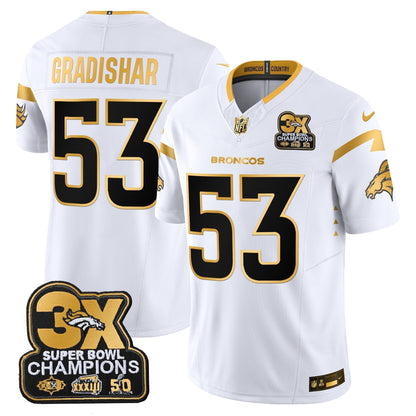DEN 3-Time Champions Patch Gold Vapor Limited Jersey - Stitched
