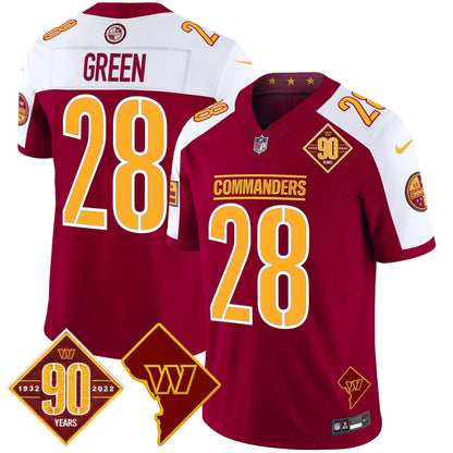 Men's Washington Commanders 90th Anniversary & Home Patch Vapor Limited Jersey - All Stitched