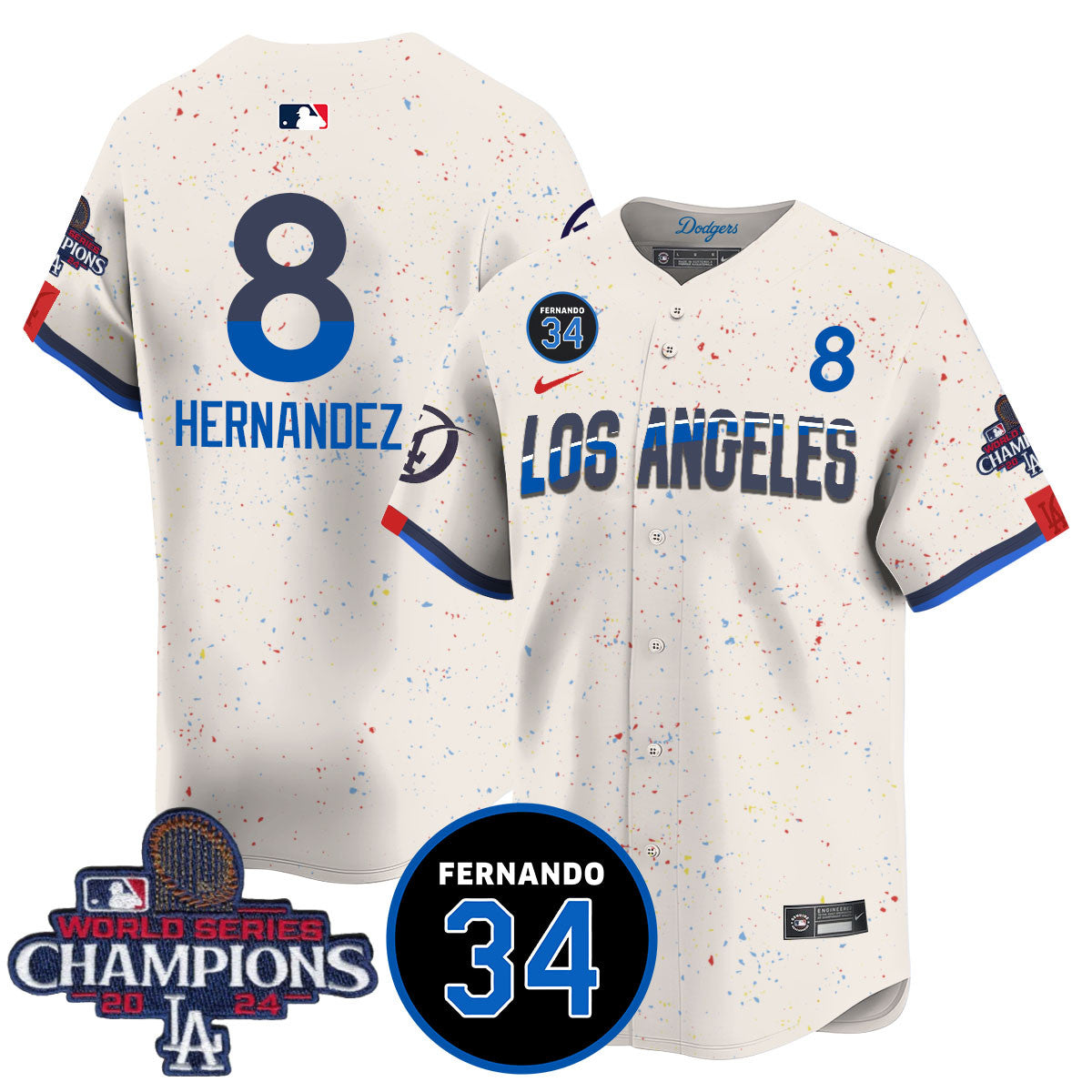 LA Dodgers - World Series Champions 2024/Fernando Valenzuela Memorial Jersey - Stitched N08