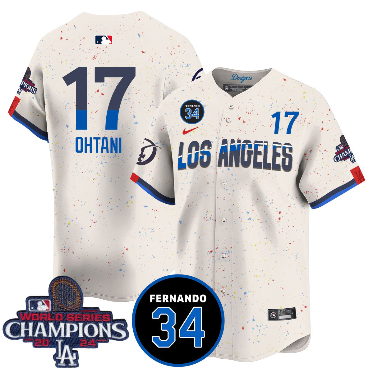 LA Dodgers - World Series Champions 2024/Fernando Valenzuela Memorial Jersey - Stitched N08