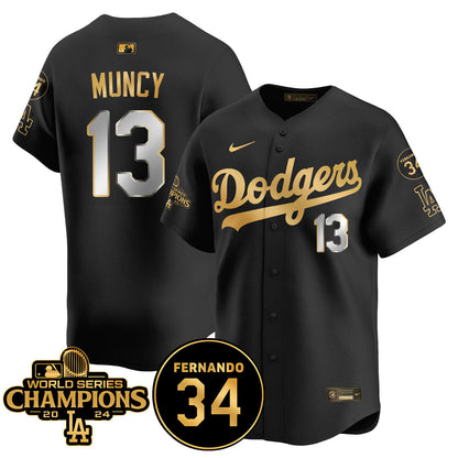 LA Dodgers - World Series Champions 2024/Fernando Valenzuela Memorial Jersey - Stitched N08
