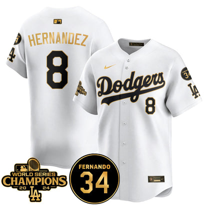 LA Dodgers - World Series Champions 2024/Fernando Valenzuela Memorial Jersey - Stitched N08