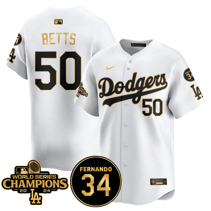 LA Dodgers - World Series Champions 2024/Fernando Valenzuela Memorial Jersey - Stitched N08