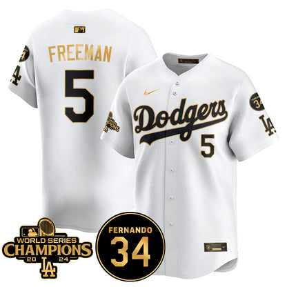 LA Dodgers - World Series Champions 2024/Fernando Valenzuela Memorial Jersey - Stitched N08