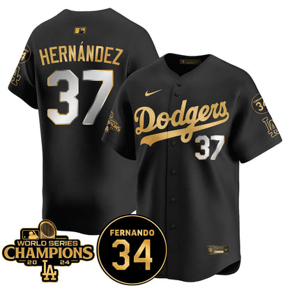 LA Dodgers - World Series Champions 2024/Fernando Valenzuela Memorial Jersey - Stitched N08
