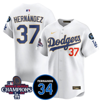 LA Dodgers - World Series Champions 2024/Fernando Valenzuela Memorial Jersey - Stitched N08