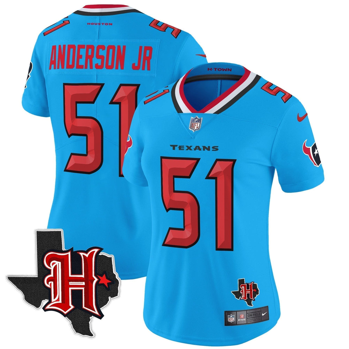 Women's HOU 2024 Texas Patch Vapor Limited Jersey V5 - Stitched