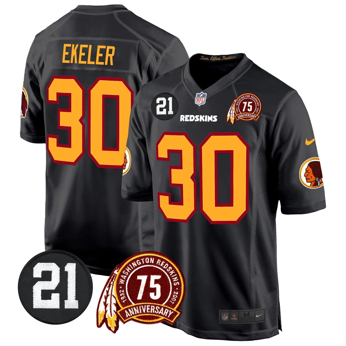 WR 75th & Sean Taylor Patch Game Jersey - Stitched
