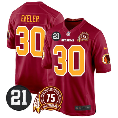 WR 75th & Sean Taylor Patch Game Jersey - Stitched