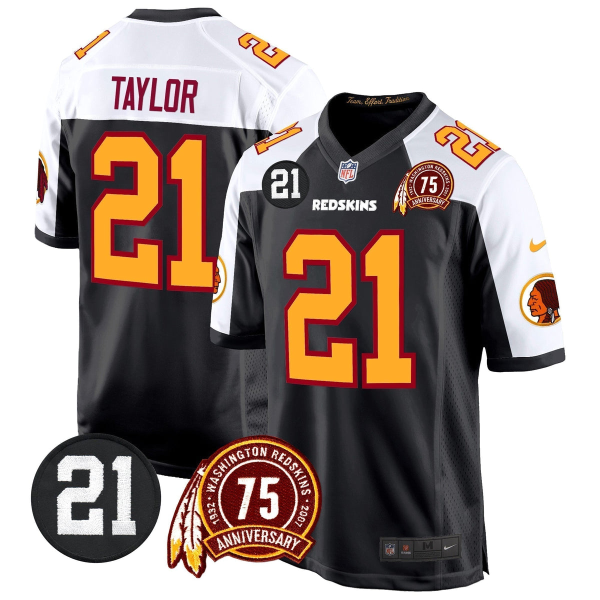 WR 75th & Sean Taylor Patch Game Jersey - Stitched