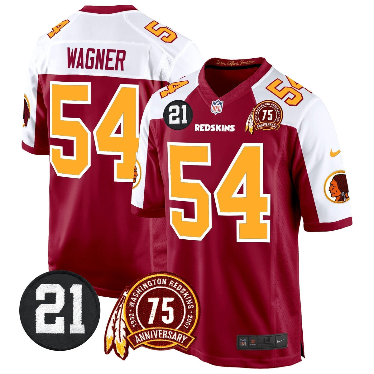 WR 75th & Sean Taylor Patch Game Jersey - Stitched
