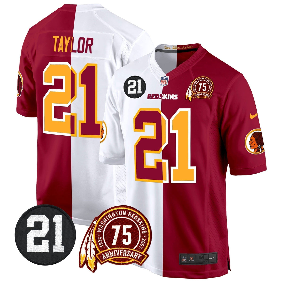 WR 75th & Sean Taylor Patch Game Jersey - Stitched
