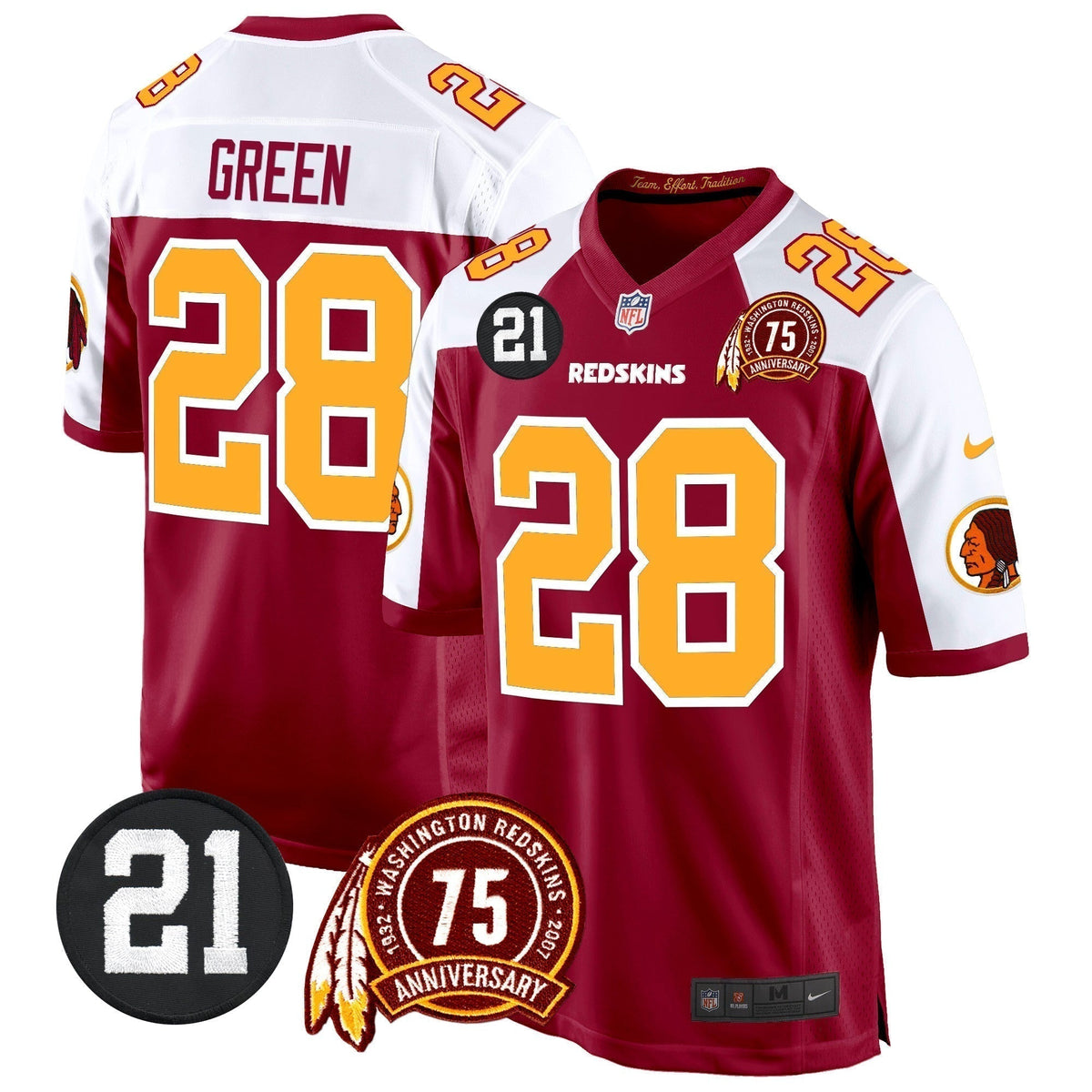 WR 75th & Sean Taylor Patch Game Jersey - Stitched
