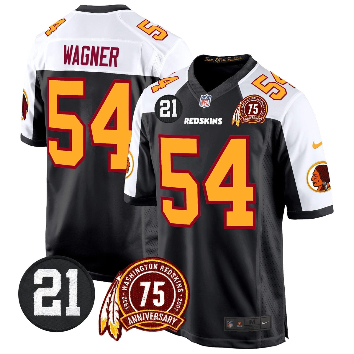 WR 75th & Sean Taylor Patch Game Jersey - Stitched