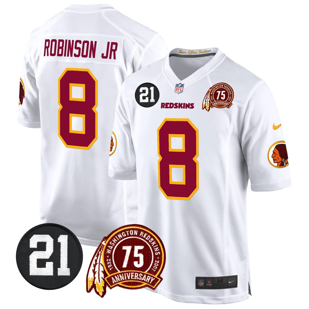 WR 75th & Sean Taylor Patch Game Jersey - Stitched