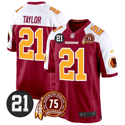 WR 75th & Sean Taylor Patch Game Jersey - Stitched