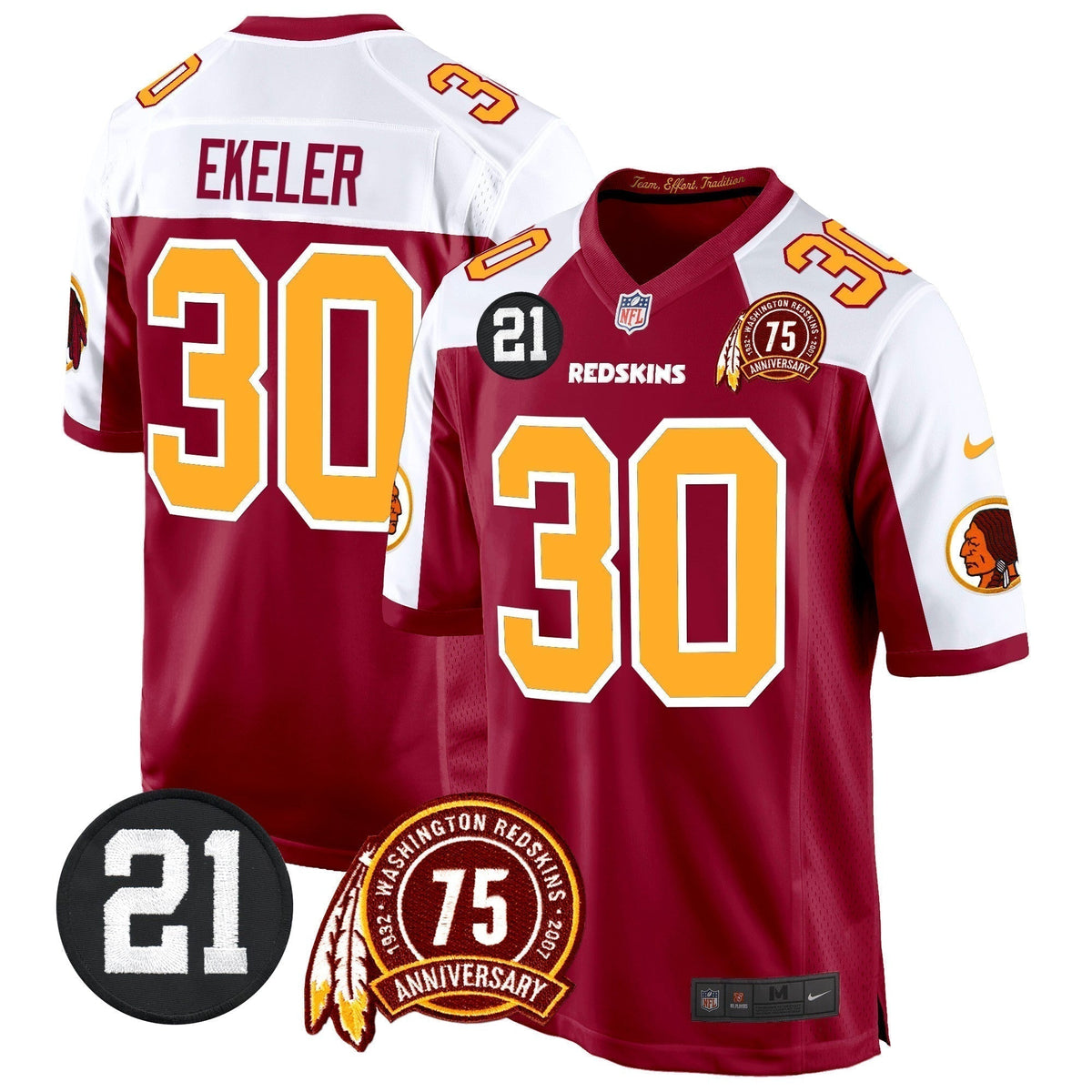 WR 75th & Sean Taylor Patch Game Jersey - Stitched