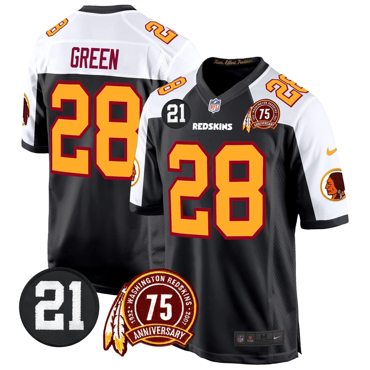 WR 75th & Sean Taylor Patch Game Jersey - Stitched