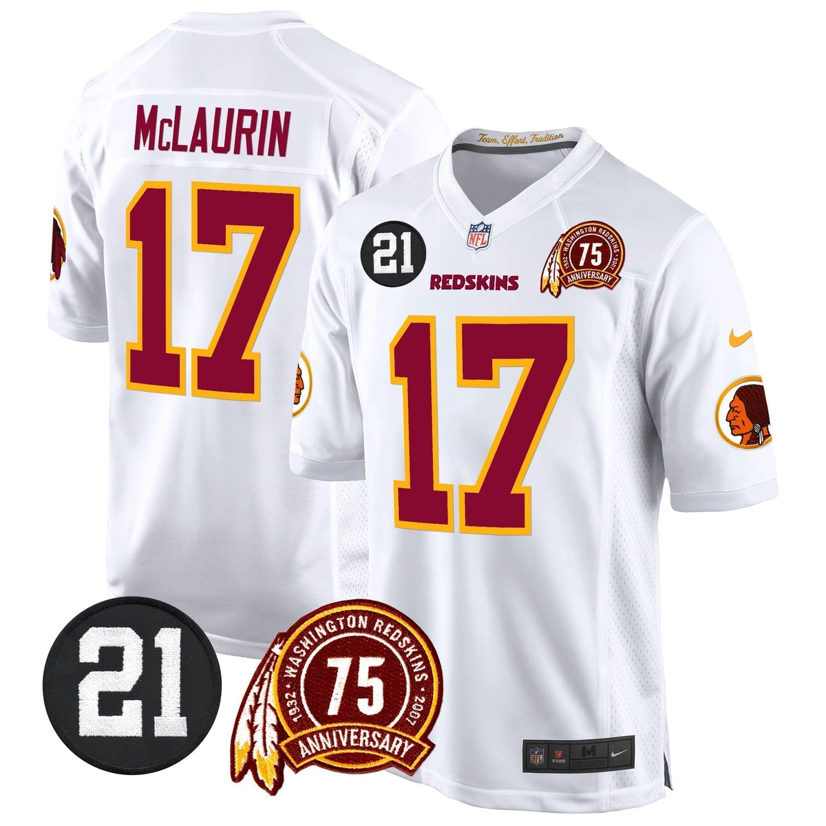 WR 75th & Sean Taylor Patch Game Jersey - Stitched