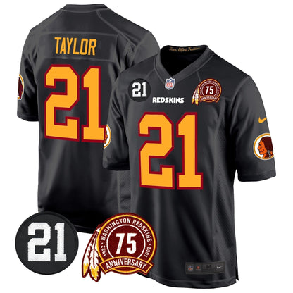 WR 75th & Sean Taylor Patch Game Jersey - Stitched