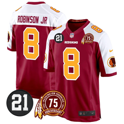 WR 75th & Sean Taylor Patch Game Jersey - Stitched