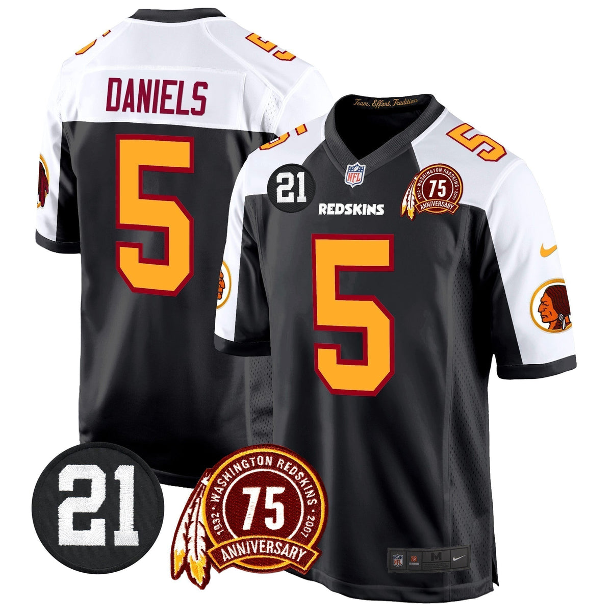 WR 75th & Sean Taylor Patch Game Jersey - Stitched