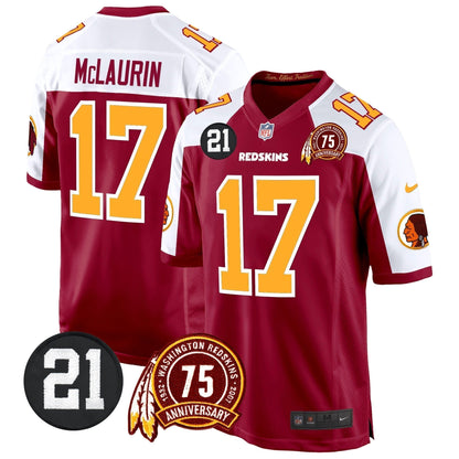 WR 75th & Sean Taylor Patch Game Jersey - Stitched