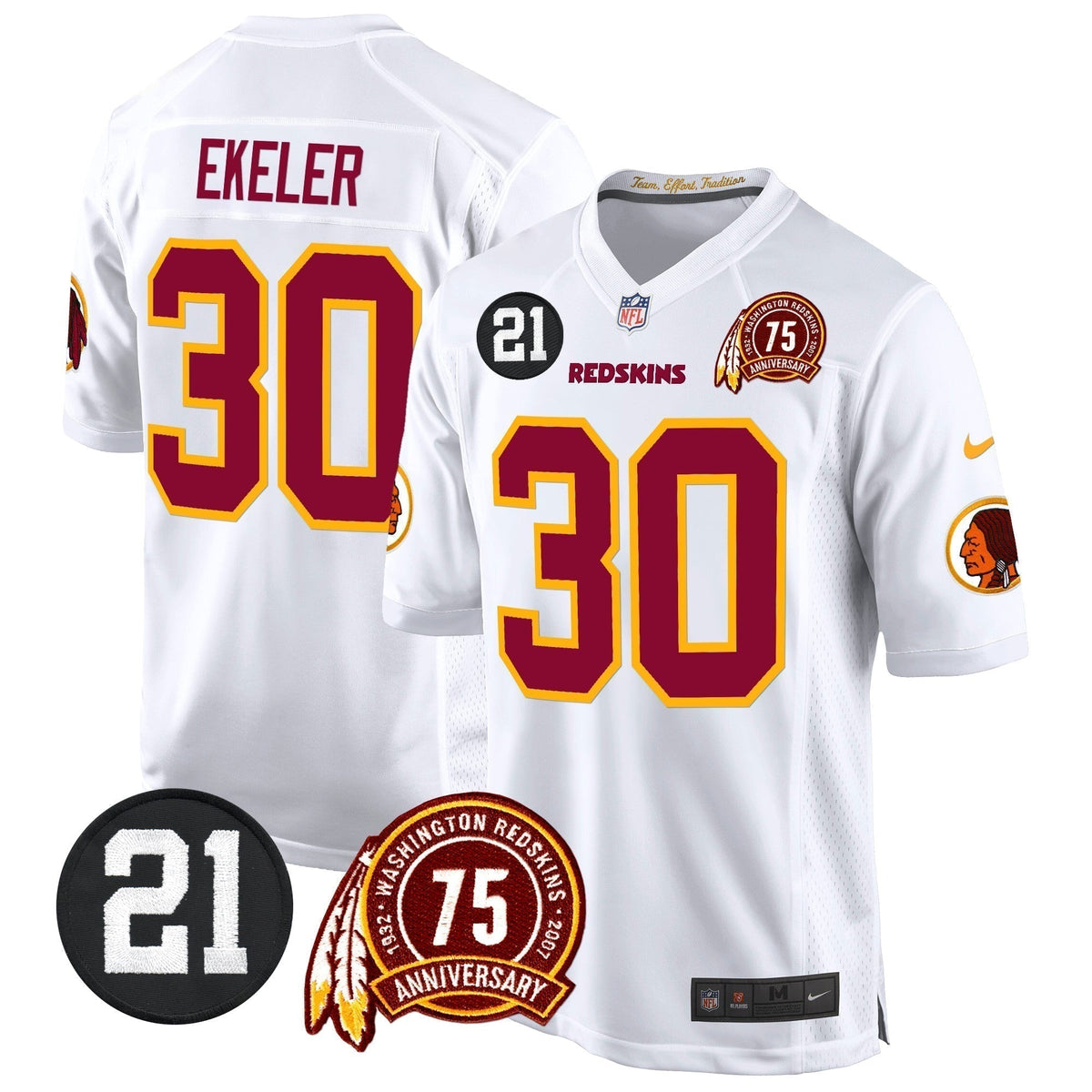 WR 75th & Sean Taylor Patch Game Jersey - Stitched