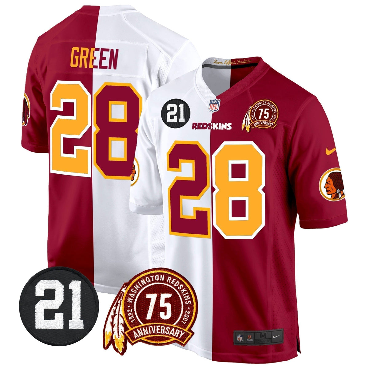 WR 75th & Sean Taylor Patch Game Jersey - Stitched