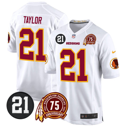 WR 75th & Sean Taylor Patch Game Jersey - Stitched