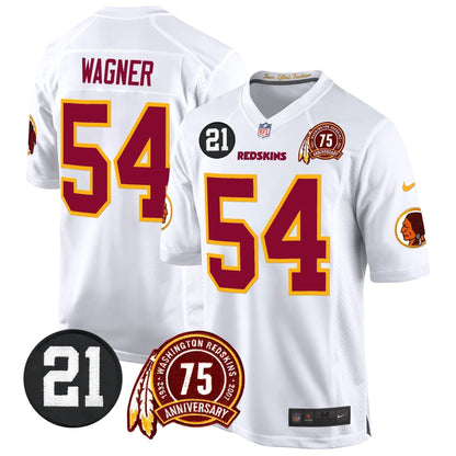 WR 75th & Sean Taylor Patch Game Jersey - Stitched
