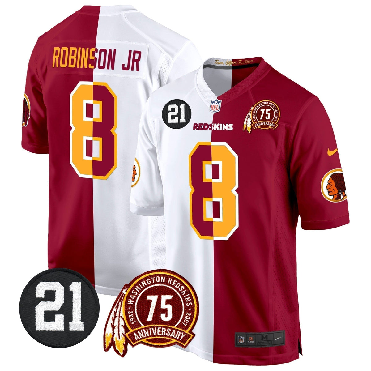 WR 75th & Sean Taylor Patch Game Jersey - Stitched