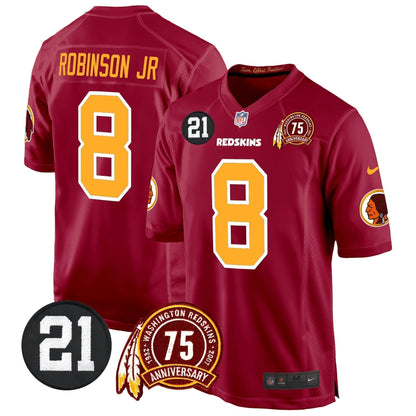WR 75th & Sean Taylor Patch Game Jersey - Stitched