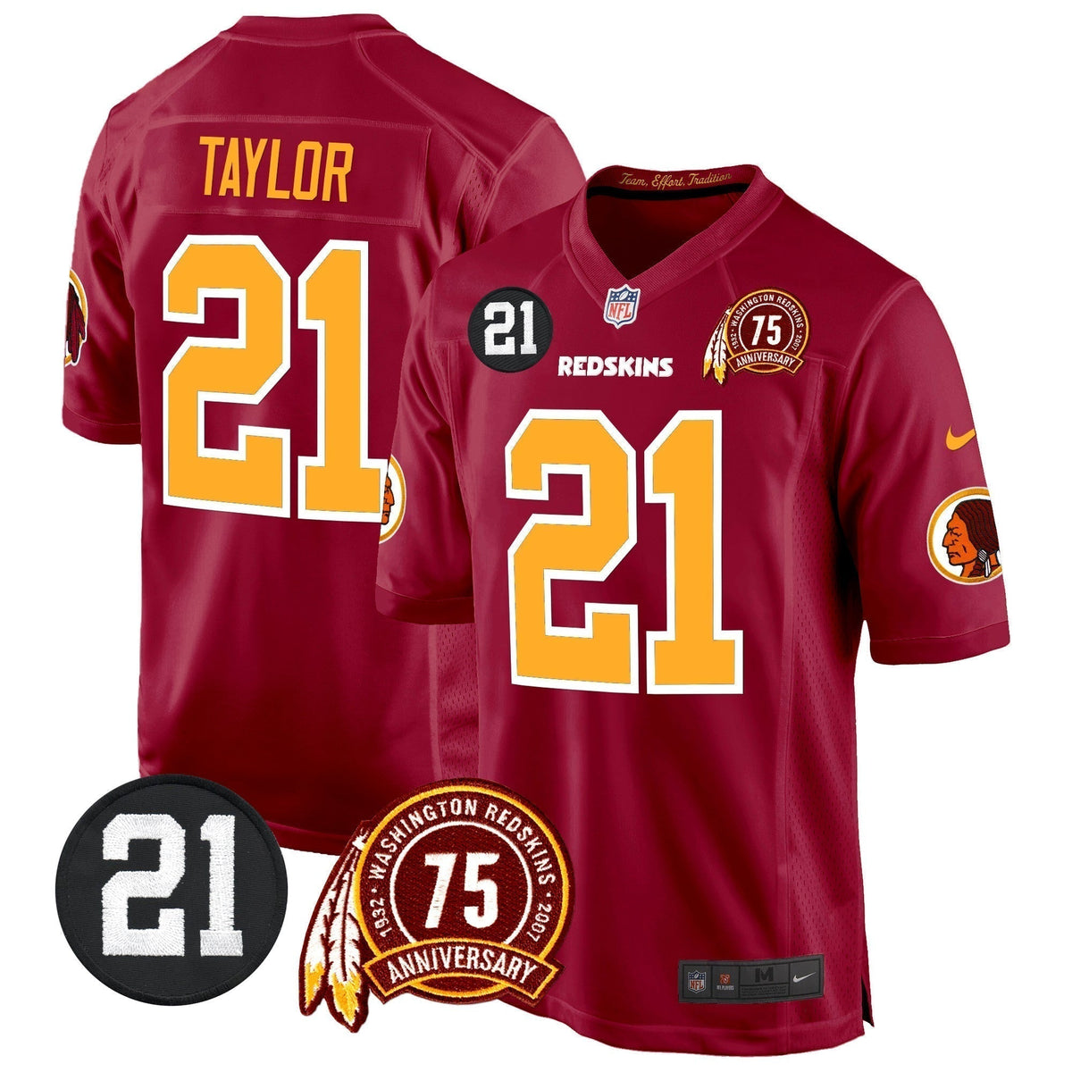 WR 75th & Sean Taylor Patch Game Jersey - Stitched