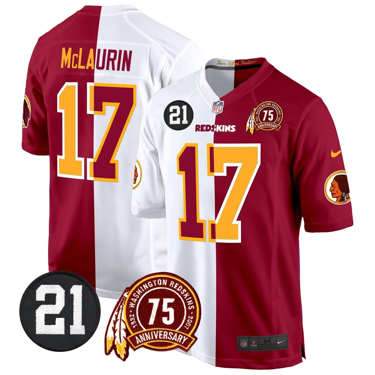 WR 75th & Sean Taylor Patch Game Jersey - Stitched