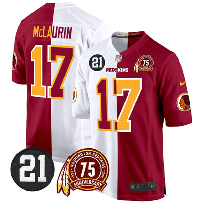 WR 75th & Sean Taylor Patch Game Jersey - Stitched