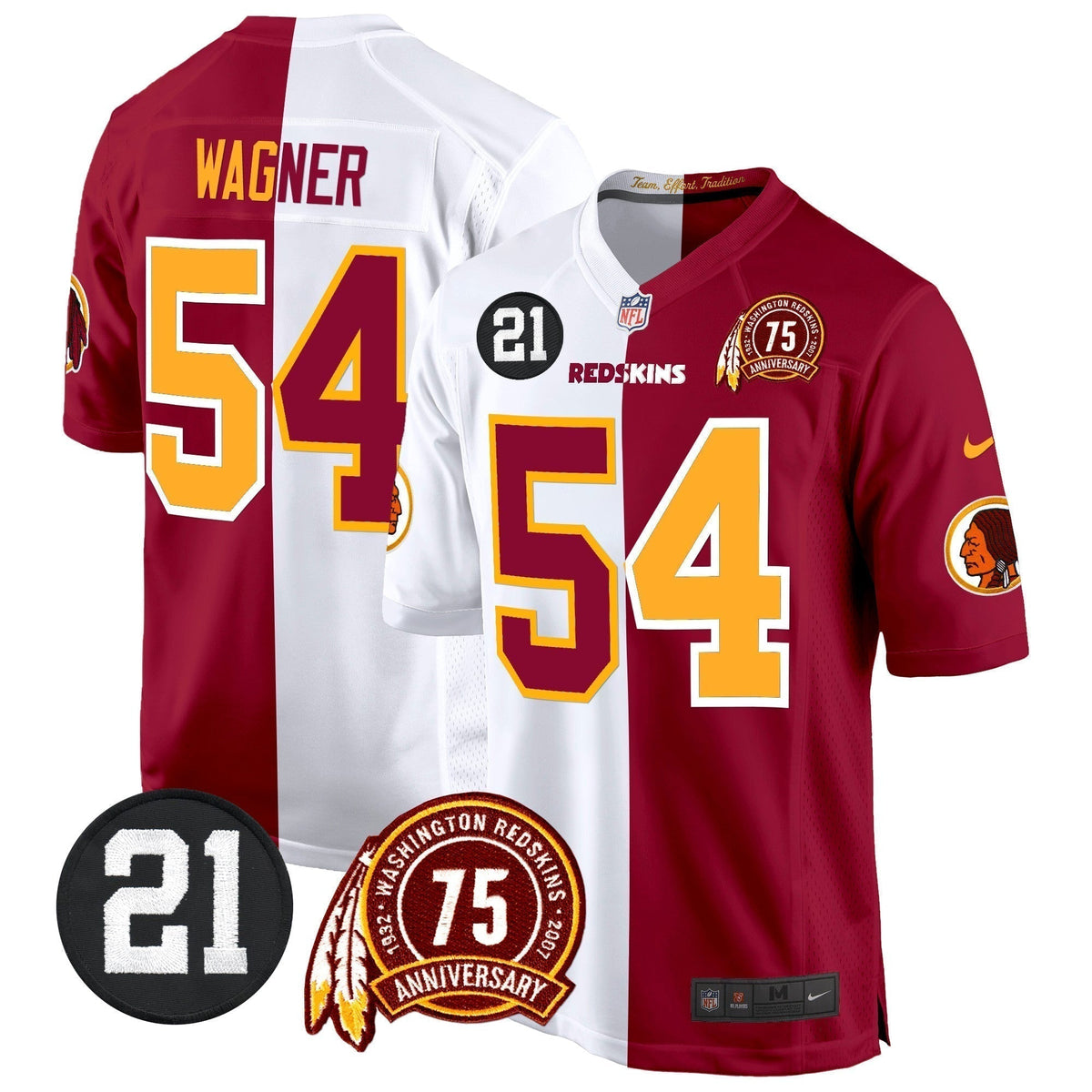 WR 75th & Sean Taylor Patch Game Jersey - Stitched