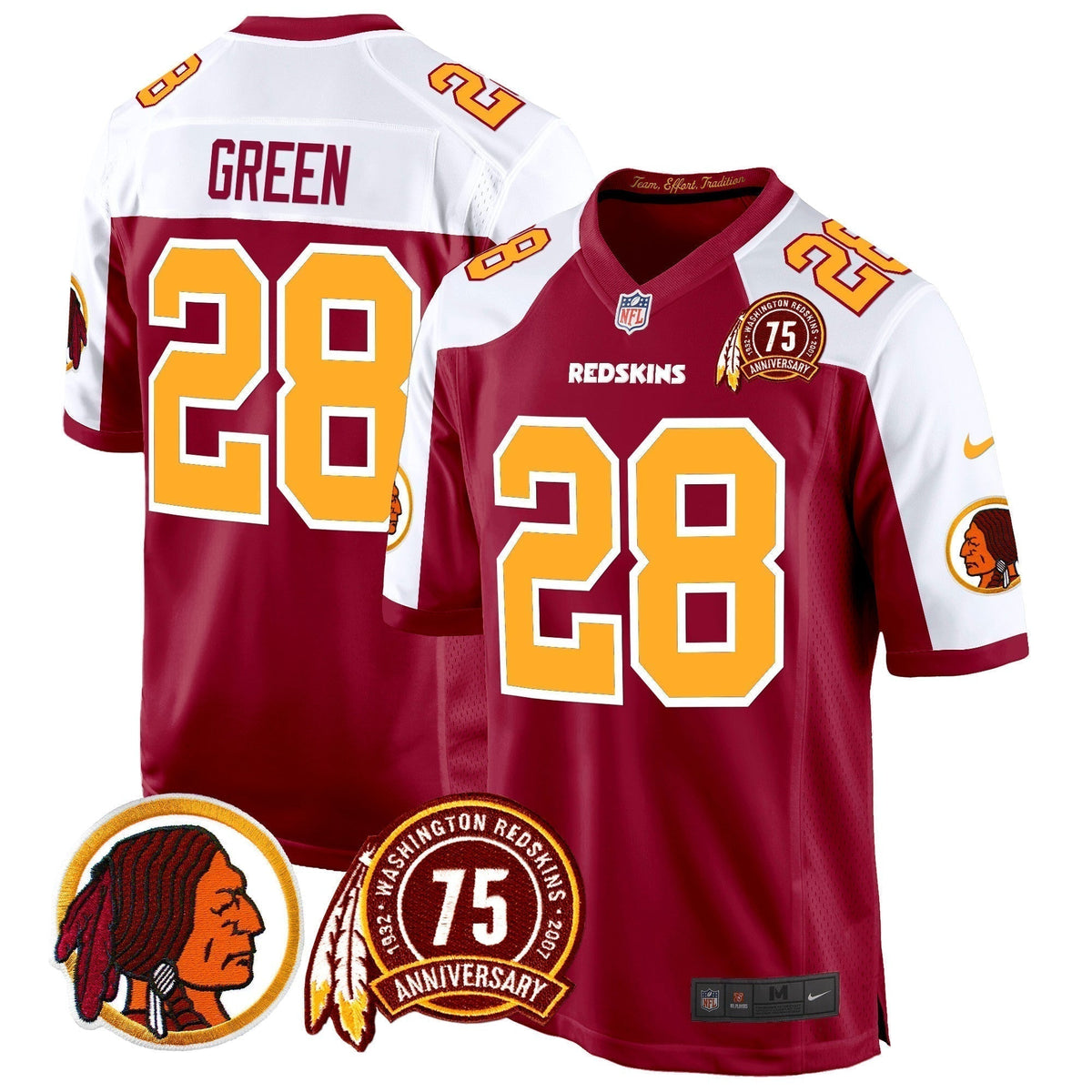 WR 75th Patch Throwback Game Jersey - Stitched