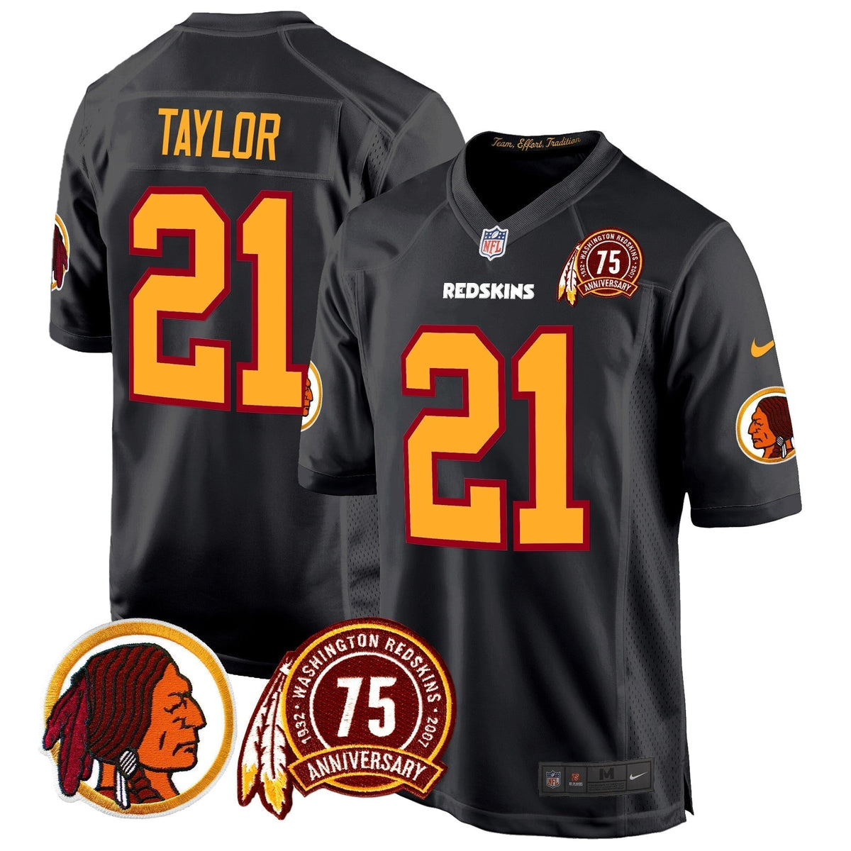 WR 75th Patch Throwback Game Jersey - Stitched