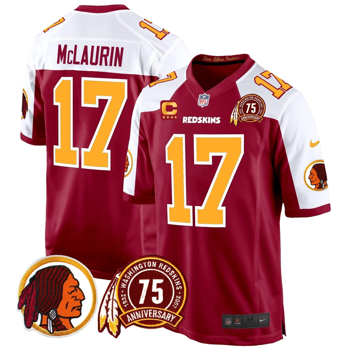 WR 75th Patch Throwback Game Jersey - Stitched
