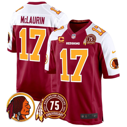 WR 75th Patch Throwback Game Jersey - Stitched